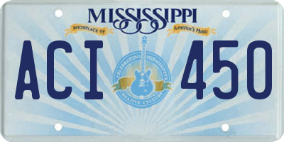 MS license plate ACI450