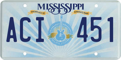 MS license plate ACI451