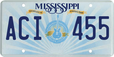 MS license plate ACI455