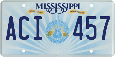 MS license plate ACI457