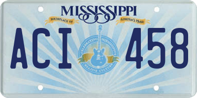 MS license plate ACI458