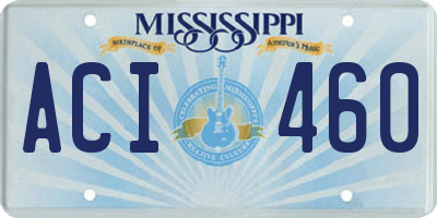 MS license plate ACI460