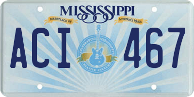 MS license plate ACI467