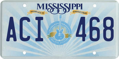 MS license plate ACI468