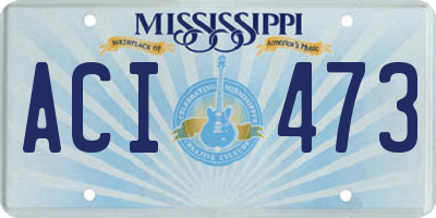 MS license plate ACI473