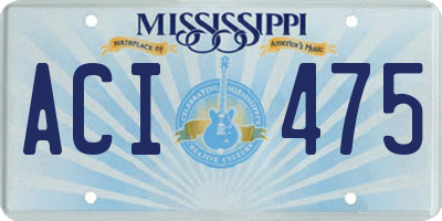 MS license plate ACI475