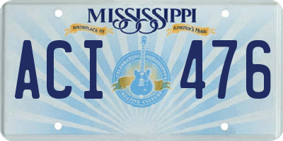 MS license plate ACI476