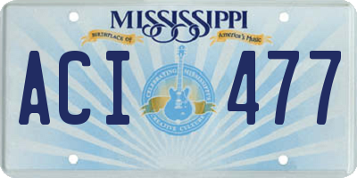 MS license plate ACI477