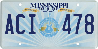 MS license plate ACI478