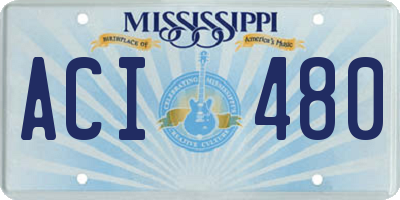 MS license plate ACI480