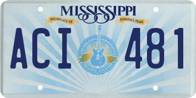 MS license plate ACI481