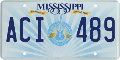 MS license plate ACI489