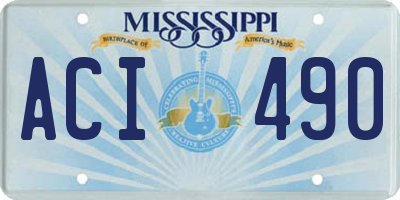 MS license plate ACI490