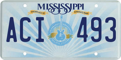 MS license plate ACI493