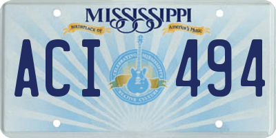 MS license plate ACI494