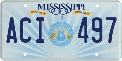 MS license plate ACI497