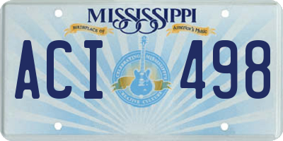 MS license plate ACI498