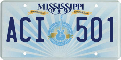 MS license plate ACI501