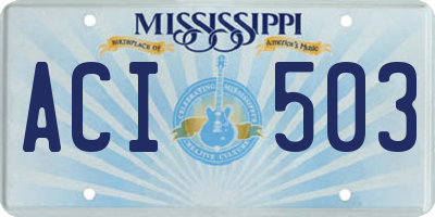 MS license plate ACI503