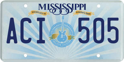 MS license plate ACI505