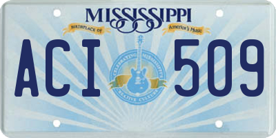 MS license plate ACI509