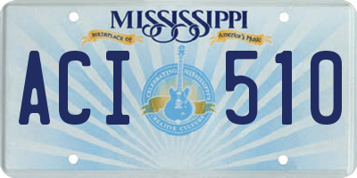MS license plate ACI510
