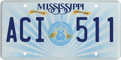 MS license plate ACI511