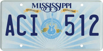 MS license plate ACI512