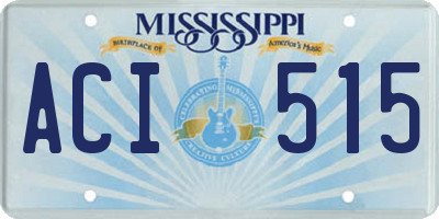 MS license plate ACI515