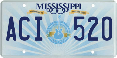 MS license plate ACI520