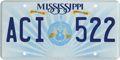MS license plate ACI522