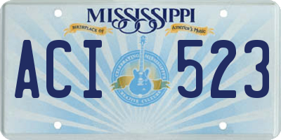 MS license plate ACI523