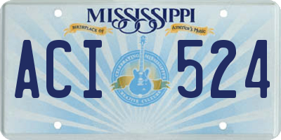 MS license plate ACI524