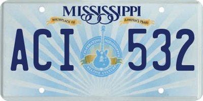 MS license plate ACI532