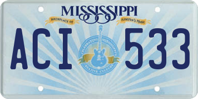 MS license plate ACI533
