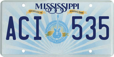 MS license plate ACI535