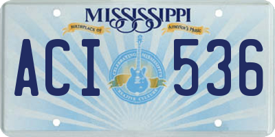 MS license plate ACI536
