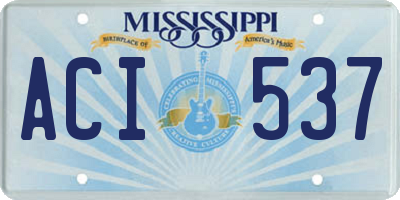 MS license plate ACI537
