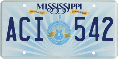 MS license plate ACI542