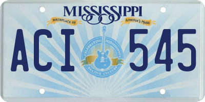MS license plate ACI545