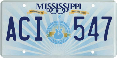 MS license plate ACI547