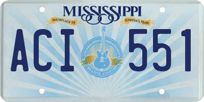 MS license plate ACI551