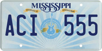 MS license plate ACI555