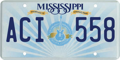 MS license plate ACI558