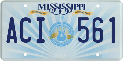 MS license plate ACI561