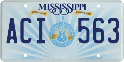 MS license plate ACI563