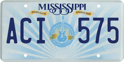 MS license plate ACI575