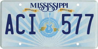 MS license plate ACI577