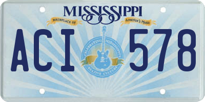 MS license plate ACI578