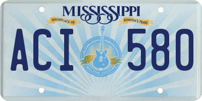 MS license plate ACI580
